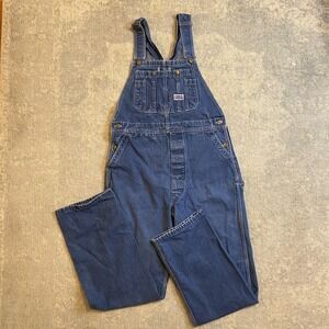 Big Smith Overalls Mens 40x32 Blue Denim Bib Made In USA Workwear Carpenter